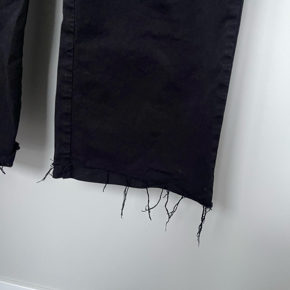 Marine Layer | Black High Waist Wide Leg Raw Hem Pants - Picture 3 of 7